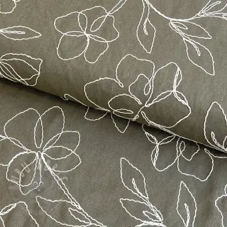 Viscose met linnen EMBROIDERY Flower Danielle pickle