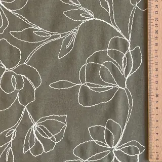 Viskóza s ľanom EMBROIDERY Flower Danielle pickle