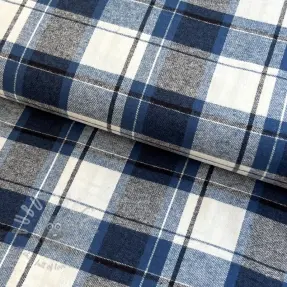 Katoenen stof YARN DYED CHECK BRUSHED Silva design En