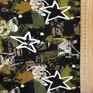 Teplákovina Graffiti army green digital print