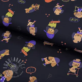 Tricot Dogs navy digital print