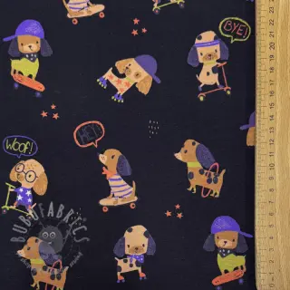 Tricot Dogs navy digital print