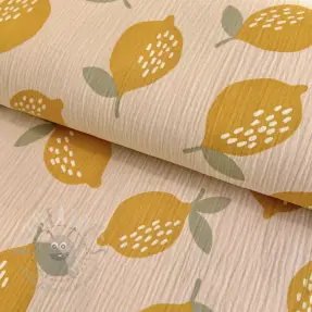 Dubbelgaas/mousseline Lemons sand