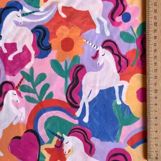 Bavlnená látka Unicorns multi digital print