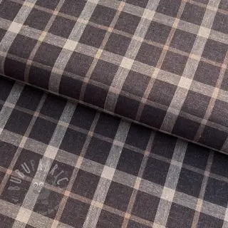 Viscose met linnen YARN DYED Block brown