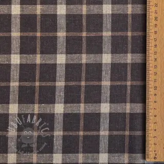 Viscose met linnen YARN DYED Block brown
