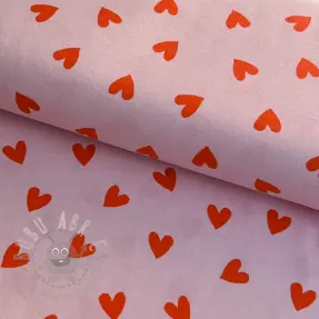 Bavlnená látka FLANNEL Hearts pink