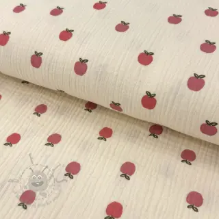 Dubbelgaas/mousseline Fruits apple natural