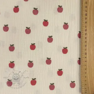 Dubbelgaas/mousseline Fruits apple natural