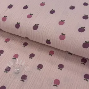 Dubbelgaas/mousseline Fruits apple soft rose