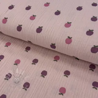 Dubbelgaas/mousseline Fruits apple soft rose