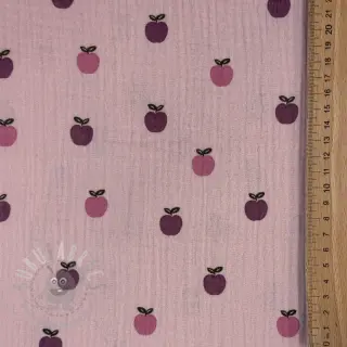 Dubbelgaas/mousseline Fruits apple soft rose