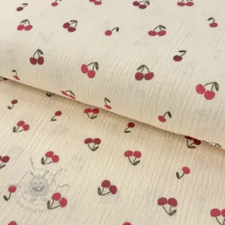 Dubbelgaas/mousseline Fruits cherry natural