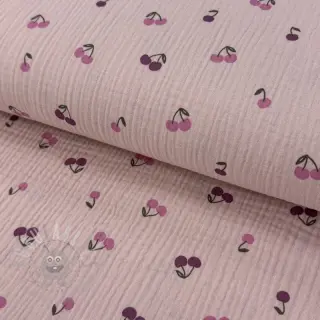 Dubbelgaas/mousseline Fruits cherry soft rose