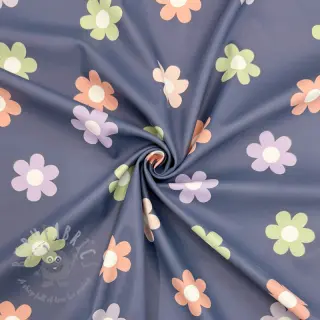 Stof voor regenjas Flowers jeans