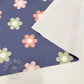 Stof voor regenjas Flowers jeans