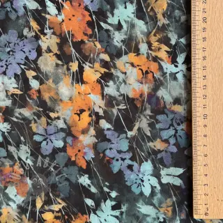 Viscose SATIN Flowie Kin black digital print