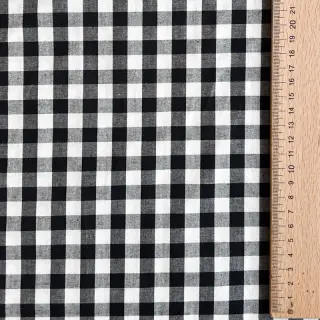 Bavlnená látka Checks black white 1-side border