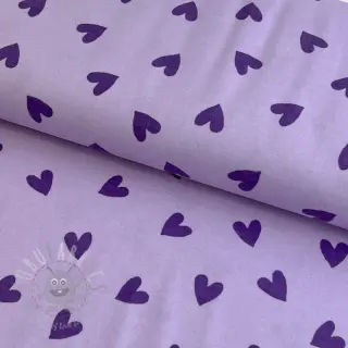 Katoenen stof FLANNEL Hearts lavender
