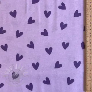 Katoenen stof FLANNEL Hearts lavender