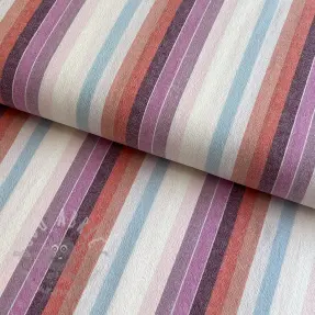 Katoenen stof YARN DYED Line multi