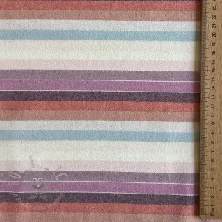 Katoenen stof YARN DYED Line multi