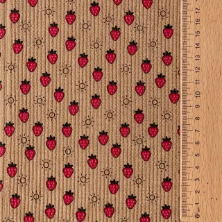 Menčester STRETCH Little strawberries sand