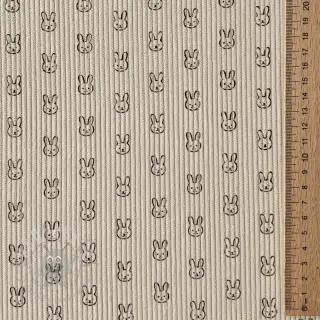 Ribfluweel STRETCH Little bunny light sand