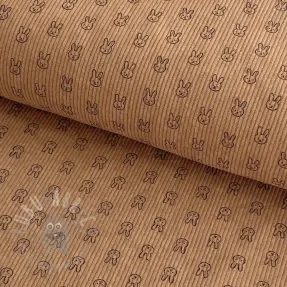 Ribfluweel STRETCH Little bunny sand