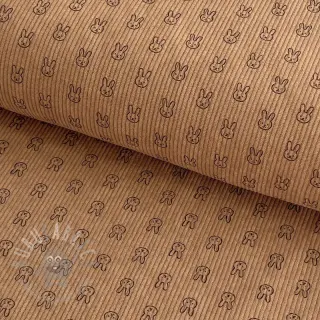 Ribfluweel STRETCH Little bunny sand