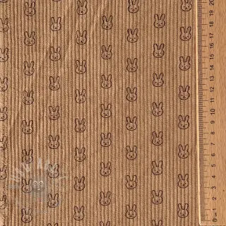 Ribfluweel STRETCH Little bunny sand