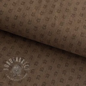 Ribfluweel STRETCH Little bunny taupe