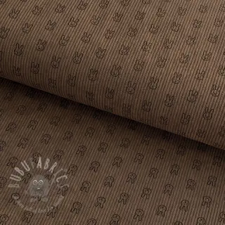 Ribfluweel STRETCH Little bunny taupe