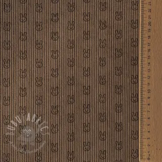 Ribfluweel STRETCH Little bunny taupe
