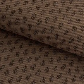 Menčester STRETCH Little flower taupe