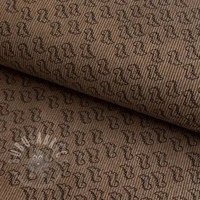 Ribfluweel STRETCH Little dino taupe