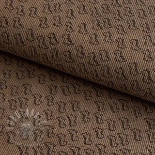 Ribfluweel STRETCH Little dino taupe