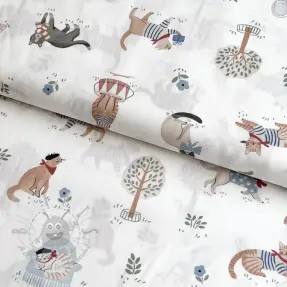 Katoenen stof Vive la France design En digital print