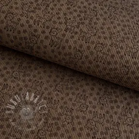 Ribfluweel STRETCH Little deer taupe