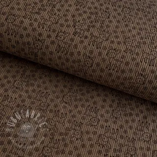 Ribfluweel STRETCH Little deer taupe