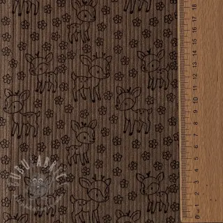Ribfluweel STRETCH Little deer taupe