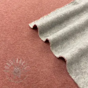 Geruwde sweaterstof JOGGING henna melange