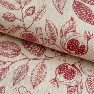 Decoratiestof RUSTIC VINTAGE PRINT Granata groseille