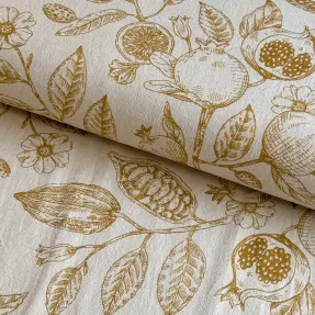 Dekoračná látka RUSTIC VINTAGE PRINT Granata peanut