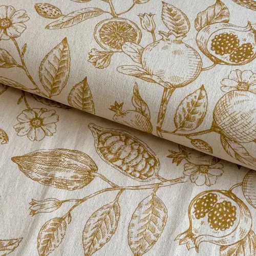 Dekoračná látka RUSTIC VINTAGE PRINT Granata peanut