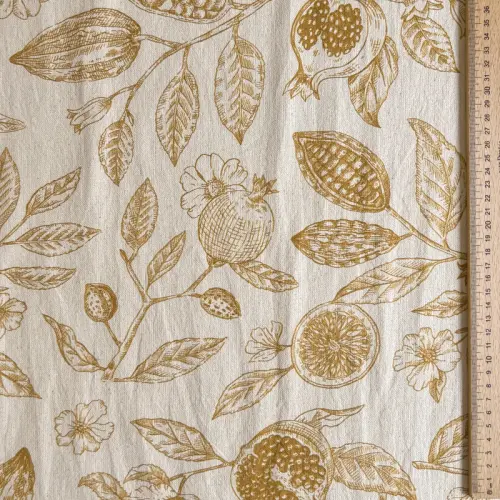 Dekoračná látka RUSTIC VINTAGE PRINT Granata peanut