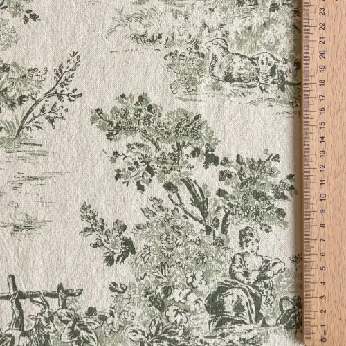 Dekoračná látka RUSTIC VINTAGE PRINT Gabrielle kaki