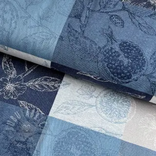 Decoratiestof FRENCH TABLE CLOTH JACQUARD Cabosse allover indigo