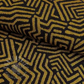 Decoratiestof jacquard Mesopotamie noir jaune