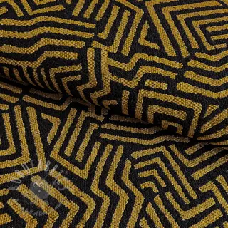 Decoratiestof jacquard Mesopotamie noir jaune
